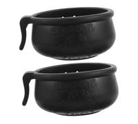 Abaodam 2 Sets Durable Rubber Chicken Feeder and Water Bowl Multi Function Poultry Feeder Cups with Easy Barrel Installation for Gamecock Training and Hen Feeding Replacement Food