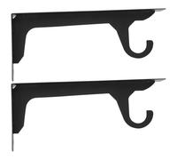 Abaodam 2 Sets Heavy Duty Floating Shelf Brackets with Invisible Hidden Bracket Design and Reinforced Cold Rolled Steel Structure, Dual Functionality with Hooks for Kitchen and Wall Mount
