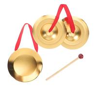 Abaodam 2 Sets Lion Dance Gong Funny Percussion Toy Drum Bells Music Instrument Gong Kid Toys Percussion Gong Instrument Desktop Gong Toys Funny Gong Instrument Childrens Toys Alloy