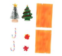 Abaodam 2 Sets Miniature Christmas and Candy Cane Resin Figurines DIY Dollhouse Holiday Scene Decorations for Crafting Enthusiasts with Traditional Festive Elements and Xmas Models
