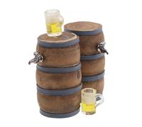 Abaodam 2 Sets Miniature Wine Cellar Decoration Dollhouse Decoration Dollhouse Beer Mug Beer Cup Model Miniature Barrel Wood Light Brown