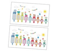 Abaodam 2 Sets Multiplication Table Chart Wall Stickers Room Animal Decals Educational Decorations for Nursery and Preschool 30x30cm