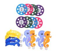 Abaodam 2 Sets Pool Diving Set with Numbered Plastic Flying Discs Seahorse Dolphin Underwater Glider Game for Swimming Skill Development and Active Water Play