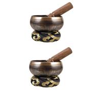 Abaodam 2 Sets Singing Bowl for Meditation Bowl Tibetan Buddhism Accessory Random Color