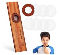 Abaodam 2 Sets Wood Kazoo Flute Guitar Piano Ukulele Partner Easy to Learn Instrument