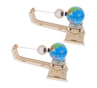 Abaodam 2 Sets Wooden Gravity Science Globe Stem Educational Kit for Develop Hand-eye Coordination Creativity and Physics Understanding Through Interactive Space Experiments