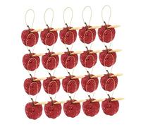 Abaodam 20 Pack Mini Red Apple Ornaments 1.9in Foam Christmas Tree Hanging Baubles Easy to Hang for Nursery Decor Xmas Party Holiday Decoration