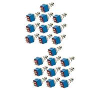 Abaodam 20 Pcs 9-pin Electric Guitar Effects Pedal Box Stomp Foot Metal True Bypass for Guitar Pedal Effect Foot Switch Blue Buttons for Live Performances
