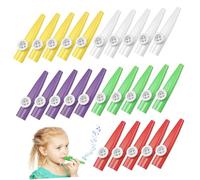 Abaodam 20-piece Colorful Plastic Kazoo Set for Kids Assorted Colors (white Yellow Red Purple Green) Fun Musical Instruments for Toddlers and Beginners for Parties and Gifts
