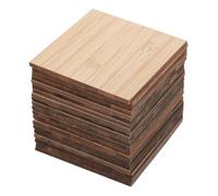 Abaodam 20 Pieces 5cm Square Bamboo Wood DIY Painting Pieces Unfinished Craft Slices for Handmade and Art Projects