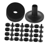Abaodam 20 Sets Drum Cymbal Replacement Kit with Black Felt Pads and Sleeves Shock Absorbing Cymbal Washer Sleeves for Hi-hat Stand Versatile Drum Kit Accessories for Live Performance and