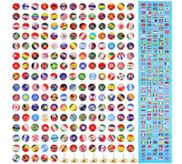 Abaodam 200 Pcs National Flag Thumbtacks Compact and Versatile Use Country Map Push Pin Set for World Travel Map with Pins to Decorate Clothing or Small Place Storage