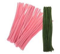 Abaodam 200Pcs DIY Twisting Sticks Crafts Material Pack for Creative Projects Safe Bendable Stems in Pastel Pink and Green Flexible Pipe Cleaners for Crafting Floral Wire for Handmade