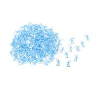 Abaodam 200Pcs Mini Medieval Soldier Figures Plastic Miniature People Models for Role-playing Layouts School Projects Light Blue