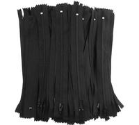 Abaodam 200pcs Self-Locking Nylon Invisible Zipper, 3# 20cm Black Nylon Coil Zip for Coats and Pants, Sewing and Garment Craft Making