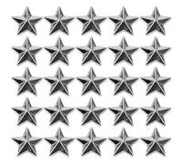 Abaodam 200pcs Silver Acrylic Flat Bottom Five-Pointed Star DIY Craft Ornaments for Clothing Decoration, Headdress Accessories and Scrapbooking Embellishments