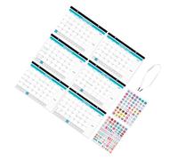 Abaodam 2024-2025 Blue Classic Wall Hanging Calendar with Holiday Monthly Planner and Accessories, English Yearly Countdown Schedule Calendar for Home and Office Use