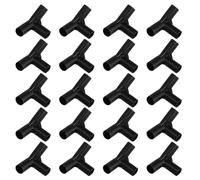 Abaodam 20Pcs 135 Degree Plastic 3-Way Tee Connectors for 12Mm Pipes, Black Canopy Fittings for Camping Tents, Greenhouse Frames, and ’S Tent Pole Support