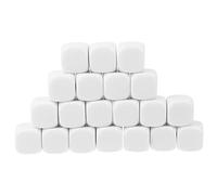 Abaodam 20Pcs Acrylic Six Sided Blank Dice Smooth Surface Rounded Corners Math Learning Props DIY Educational