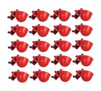 Abaodam 20pcs Adjustable Red Poultry Water Drinker Cups for Chickens, Pigeons and Quails, Automatic Water Volume Control Drinking Bowls for Farm Bird Raising Random Color