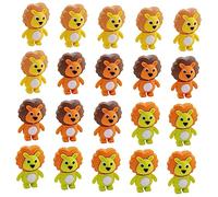 Abaodam 20pcs Adorable Lion Erasers Mini Cartoon Erasers for Boys and Girls School Supplies Cute Student Random Color