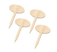 Abaodam 20pcs Bamboo Plant Labels with Oval Tip T-Type Garden Markers for Seedlings Herbs Flowers and Vegetables Natural Khaki Plant Tags for Nursery Balcony and Outdoor Gardening