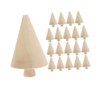 Abaodam 20pcs Blank Graffiti Trees DIY Unfinished Wood Christmas Tree Acorns for Students School Crafts Khaki Finely Sanded Easy to Use Christmas Decoration