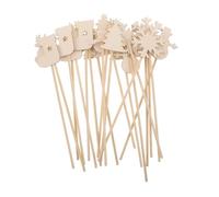 Abaodam 20pcs Christmas Wooden Fairy Wands DIY Coloring Sticks for Portable Star Princess Wand with Holiday Designs for Birthday Halloween Cosplay and Interactive Creative Play