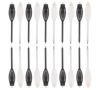 Abaodam 20pcs Compact Plastic Golf Scoring Pencils with Eraser and Clip Oval White Black Grip Lightweight Short Pencils for Golf Scorecards