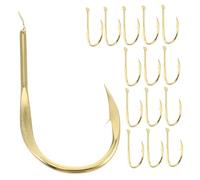 Abaodam 20pcs Copper Barbed Fishing Hooks Long Shank Offset Design Durable Bait Holder Hooks for Saltwater Freshwater Portable Bulk Packaging for Extended Fishing Sessions
