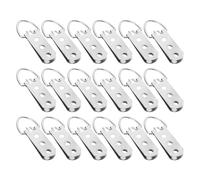 Abaodam 20pcs D Ring Picture Hangers, Three Hole Hooks with Screws, Iron Silver Picture Hanging Hardware for Wedding Photos and Digital Paintings, Wall Mounting Home Decor