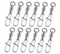 Abaodam 20Pcs Fishing Hook Connector with Rolling Swivel Stainless Steel Lures Connector for High Velocity Rotation Flexible Rotation Design for Anglers