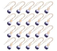 Abaodam 20pcs Glass Car Perfume Bottles Refillable Hanging Diffuser with Wooden Beads Suitable for Auto Interior Air Purification