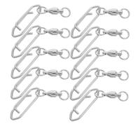 Abaodam 20pcs Grade Stainless Steel Ball Bearing Snap Swivels Quick Release Fishing Connectors Heavy Duty Leader Clips for Freshwater Saltwater Big Game Angling