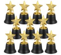 Abaodam 20pcs Lightweight Plastic Five-pointed Star Trophies, Safe Bulk Trophy Set for Elementary School Award Ceremonies and Track and Field Days