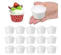 Abaodam 20pcs Medium Small Foam Cake Models DIY Cupcake Decorating Practice Props for Cake Decorating Craft, Foam Muffin Cupcake Models for Party Decoration and Crafting