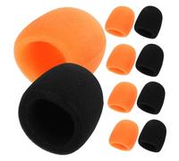 Abaodam 20pcs Microphone Windscreen Covers with Sponge Protective Shield Handheld Mic Wind Muff for Ktv Singing Stage Performance Color-coded Black and Orange Sleeves for Audio and Group