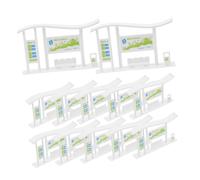 Abaodam 20PCS Miniature Bus Station Model for Dollhouse Realistic Plastic City Bus Stop Props for Landscaping Urban Layouts Photography Educational Home Decor