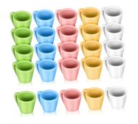 Abaodam 20Pcs Miniature Decorative Cups Realistic Resin Mini Things for Dollhouse Home Decor and Playing House Five Colors Assorted Micro Water Mugs for Miniature Scenes