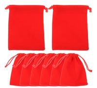 Abaodam 20pcs Red Cloth Drawstring Bags Jewelry Pouches Easy to Take and Convenient to Carry for Wedding and Christmas Storage
