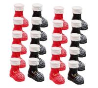 Abaodam 20pcs Santa Mini Stuff for Dolls Mini Santa Claus Shoes Miniature Doll Shoes Boot Decoration Boot Figurines Stuff for Dollhouse Ornament