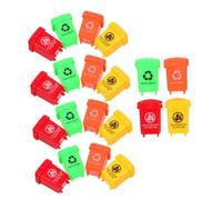 Abaodam 20pcs Scale Plastic Trash Can for Dollhouse Small Recycle Bin with Realistic Sorting Design Educational Play for Foster Tidiness and Recycling Awareness