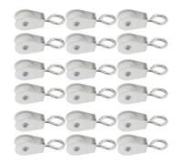 Abaodam 20pcs Tent Rope Positioning Single Pulley Block Alloy Plastic Silver Antitip Design for Greenhouse Ventilation System, Vegetable Greenhouse Agricultural Environments