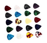 Abaodam 20pcs Thick Xylonite Guitar Picks for Acoustic and Electric Guitars Nylon Finger Picks with Glossy Finish Portable Accessories Kit for Musicians and Guitarists Random Color
