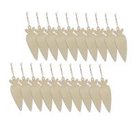 Abaodam 20pcs Wooden Easter Carrot Craft Cutouts 10x3.5cm Unfinished Wood Chips with Jute String for DIY Decorations Easter Ornaments and Table Decor