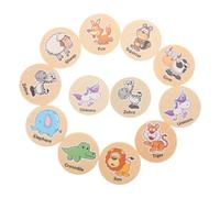 Abaodam 20pcs Wooden Memory Game Cards for Cognitive Development Matching Preschool Educational Animal Forest Theme Enhances Attention Logical Thinking