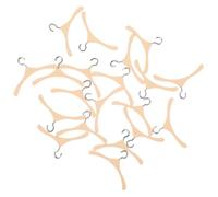 Abaodam 20pcs Wooden Mini Doll Clothes Hangers Delicate Simulation Doll Closet Hangers for Dollhouse Wardrobe Miniature Furniture Accessories