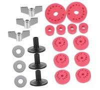 Abaodam 21pcs Red Drum Kit Eva Cotton Cymbal Pads Set, Non-slip Cymbals Accessory with Clutch Felt and Protector for Drum Kit Maintenance