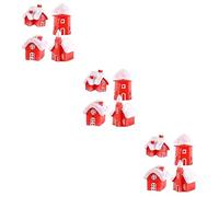Abaodam 24pcs Adorable Christmas Desktop Ornament House Shape Table Adornment Xmas Party Desktop Decor for Home Living Use as Home Decor Assorted style