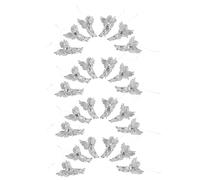 Abaodam 24pcs Christmas Tree Angel Figurines Plastic Cupid Pendants Hanging Ornaments for Xmas Tree Fireplace Decorations with Silver Paint Effect